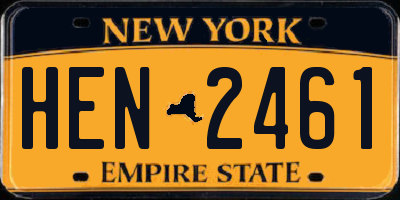 NY license plate HEN2461