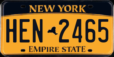 NY license plate HEN2465