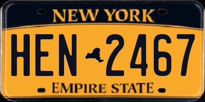 NY license plate HEN2467