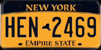 NY license plate HEN2469
