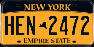 NY license plate HEN2472