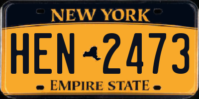 NY license plate HEN2473