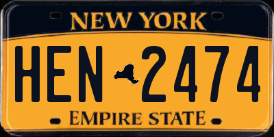 NY license plate HEN2474