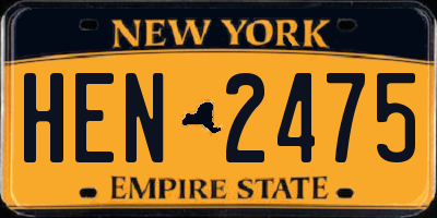 NY license plate HEN2475