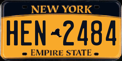NY license plate HEN2484