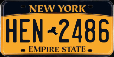 NY license plate HEN2486