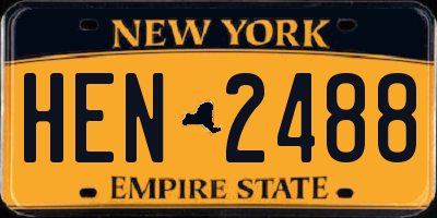 NY license plate HEN2488