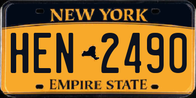 NY license plate HEN2490