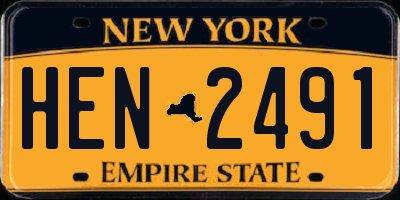 NY license plate HEN2491