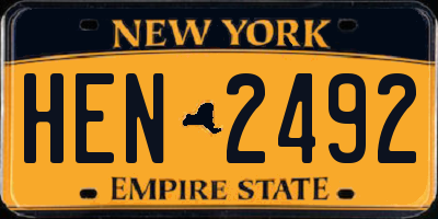 NY license plate HEN2492