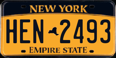 NY license plate HEN2493