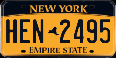 NY license plate HEN2495