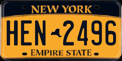 NY license plate HEN2496