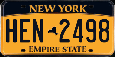 NY license plate HEN2498