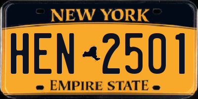 NY license plate HEN2501