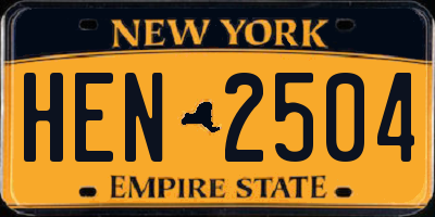 NY license plate HEN2504