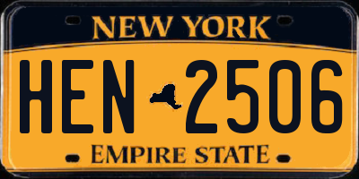 NY license plate HEN2506