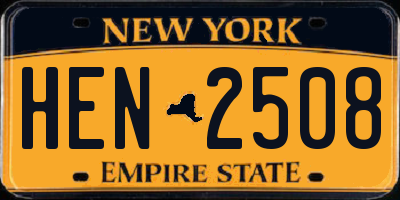 NY license plate HEN2508