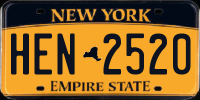 NY license plate HEN2520