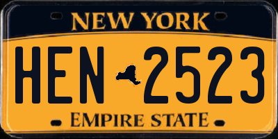 NY license plate HEN2523