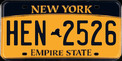 NY license plate HEN2526