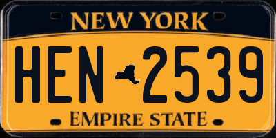 NY license plate HEN2539