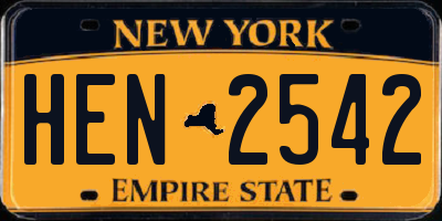 NY license plate HEN2542