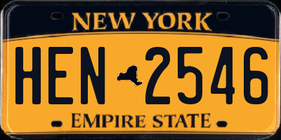 NY license plate HEN2546