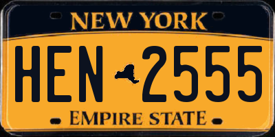 NY license plate HEN2555