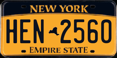 NY license plate HEN2560