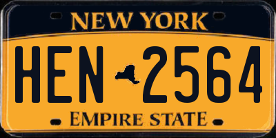 NY license plate HEN2564