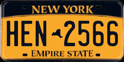 NY license plate HEN2566