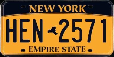 NY license plate HEN2571