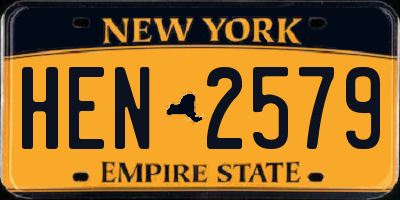 NY license plate HEN2579