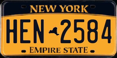 NY license plate HEN2584