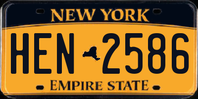 NY license plate HEN2586