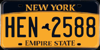 NY license plate HEN2588
