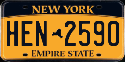 NY license plate HEN2590