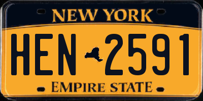 NY license plate HEN2591