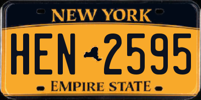 NY license plate HEN2595