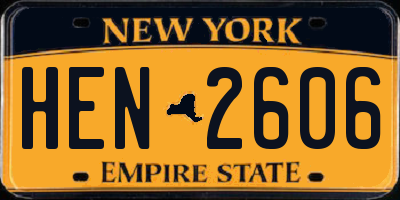 NY license plate HEN2606