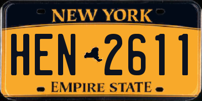 NY license plate HEN2611