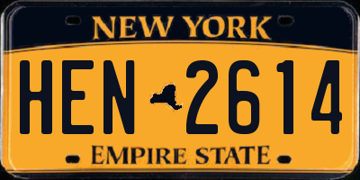NY license plate HEN2614