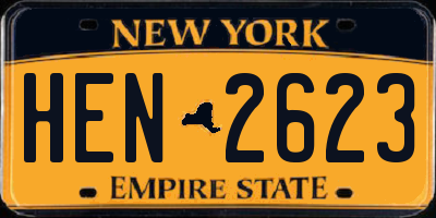 NY license plate HEN2623