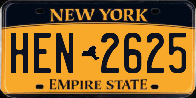 NY license plate HEN2625