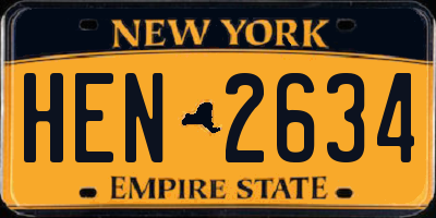NY license plate HEN2634