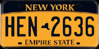 NY license plate HEN2636
