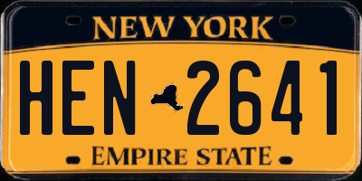 NY license plate HEN2641