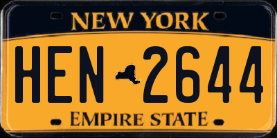 NY license plate HEN2644