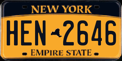 NY license plate HEN2646